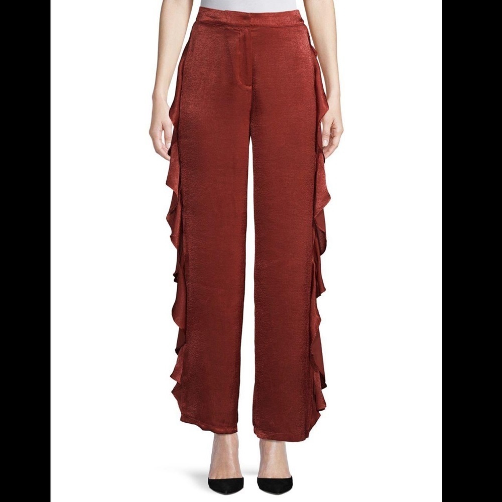 Moon River Rust Straight Leg Pants